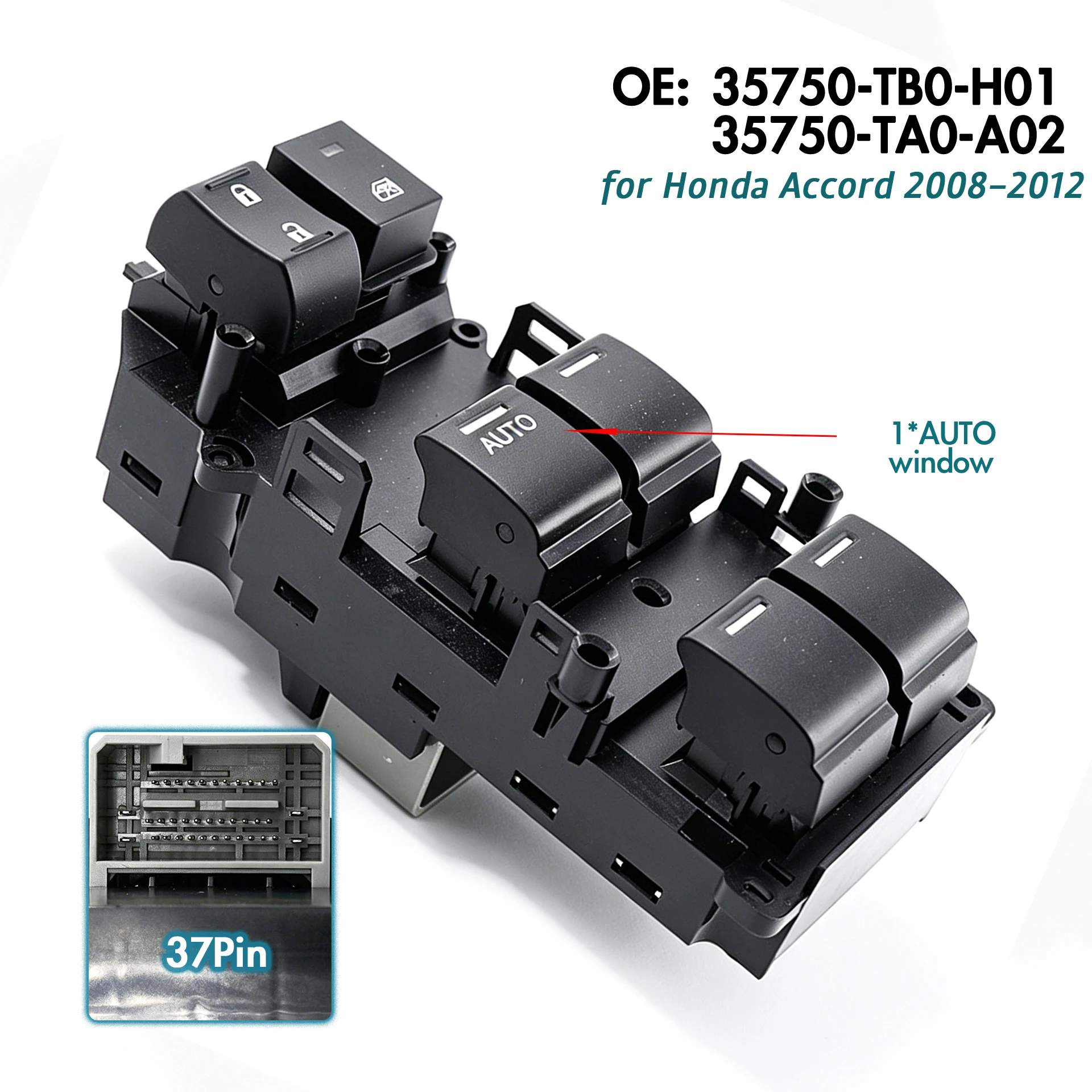 35750-TB0-H01 35750-TA0-A02 For Honda Accord 2008-2012,Front Left Electric Power Window Switch Master Lifter Control Button