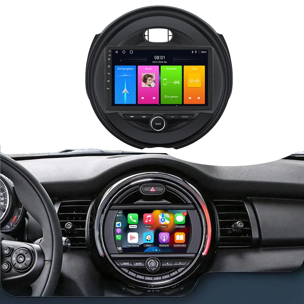 Android 9” car radio with carplay GPS Navigation for BMW Mini Cooper R56 F55 F56 F57 John Cooper Works One First One D Cooper SD