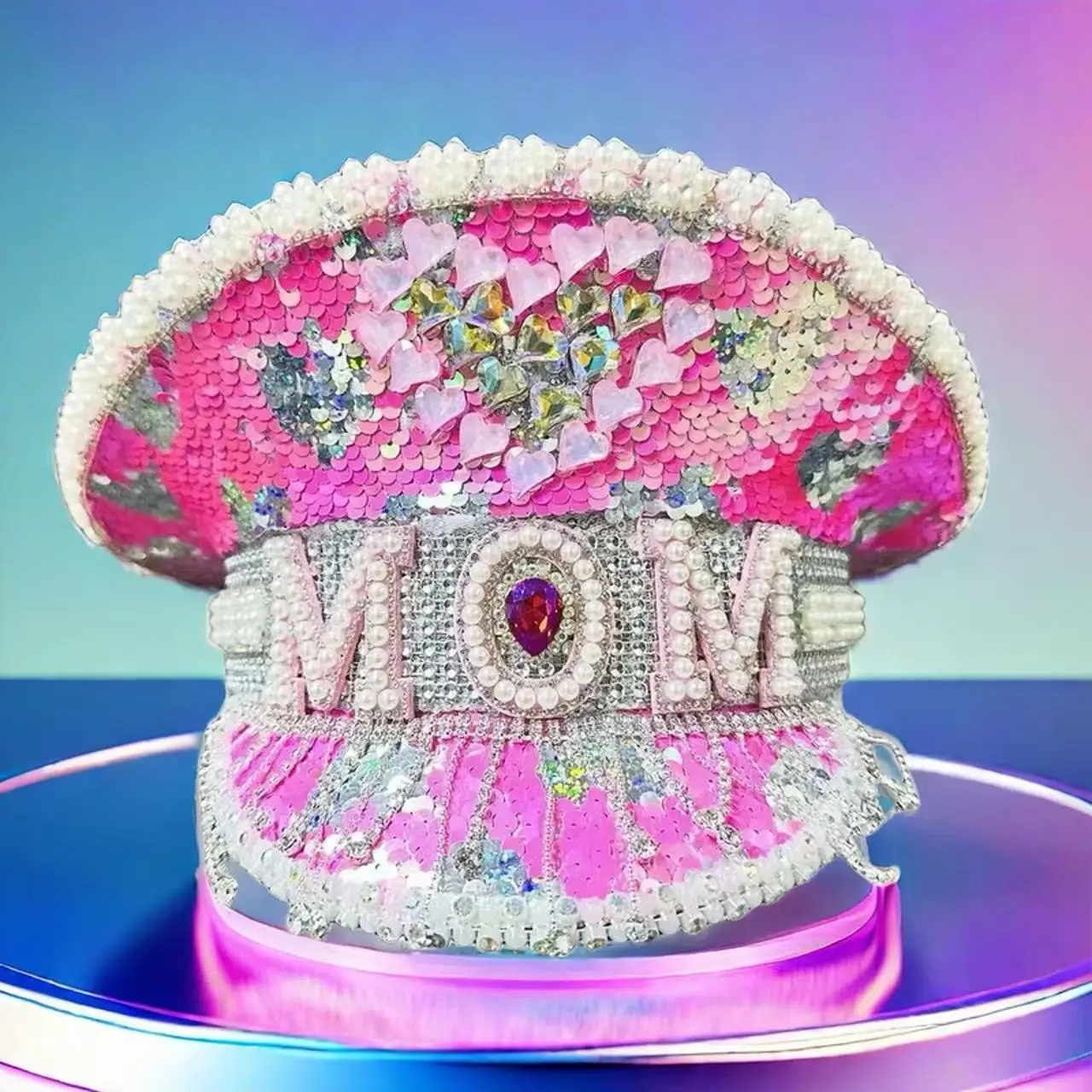 หมวกกัปตันหนังสีเหลืองเลเซอร์ HongLuan ประดับคริสตัลและหมวกทหารสำหรับผู้หญิง อุปกรณ์เสริมสำหรับงานเทศกาลดนตรีและหมวกปาร์ตี้สำหรับผู้ชาย