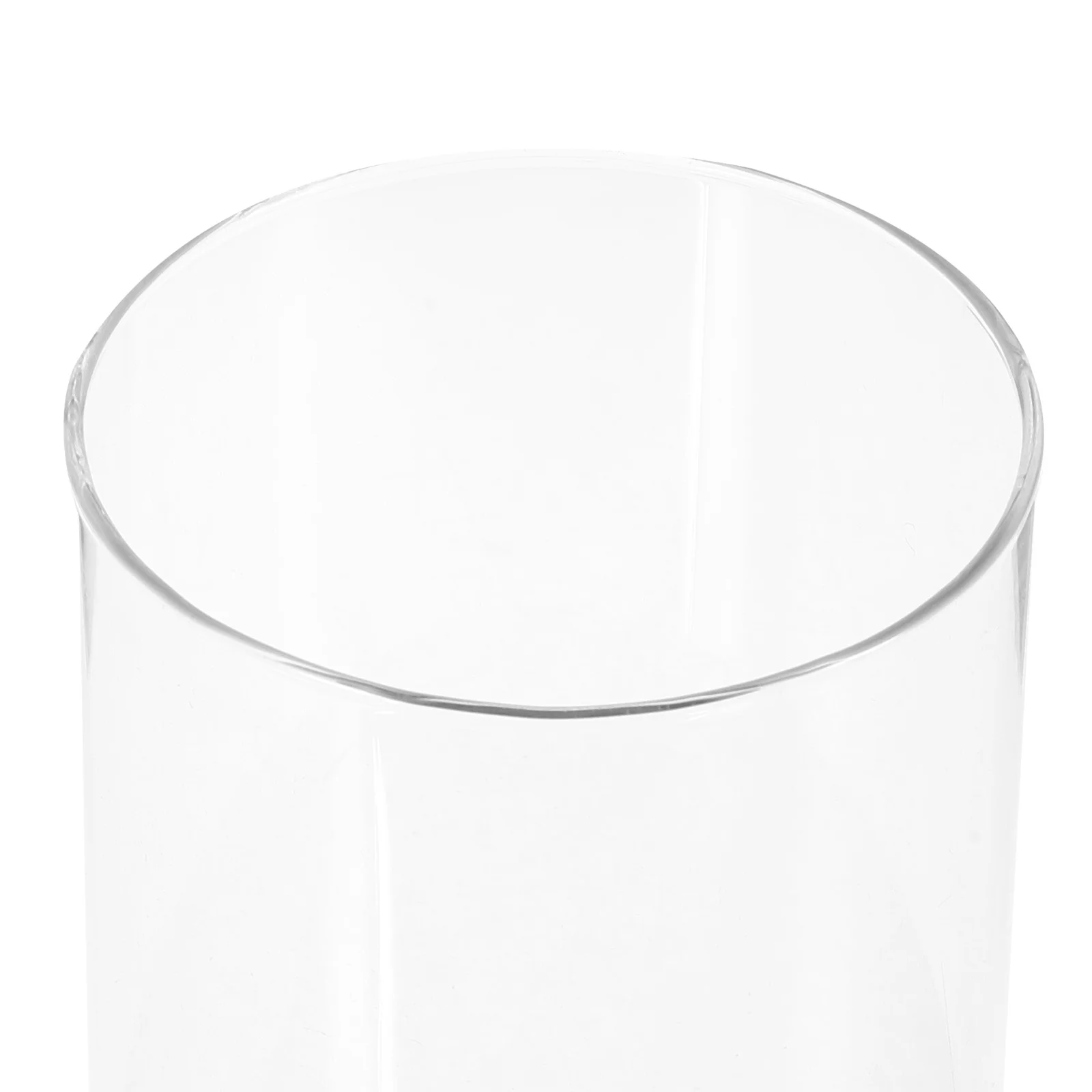 

2Pcs Glass Pillar Holders Clear Open Ended Covers Windproof Flame Protectors for Household Shades