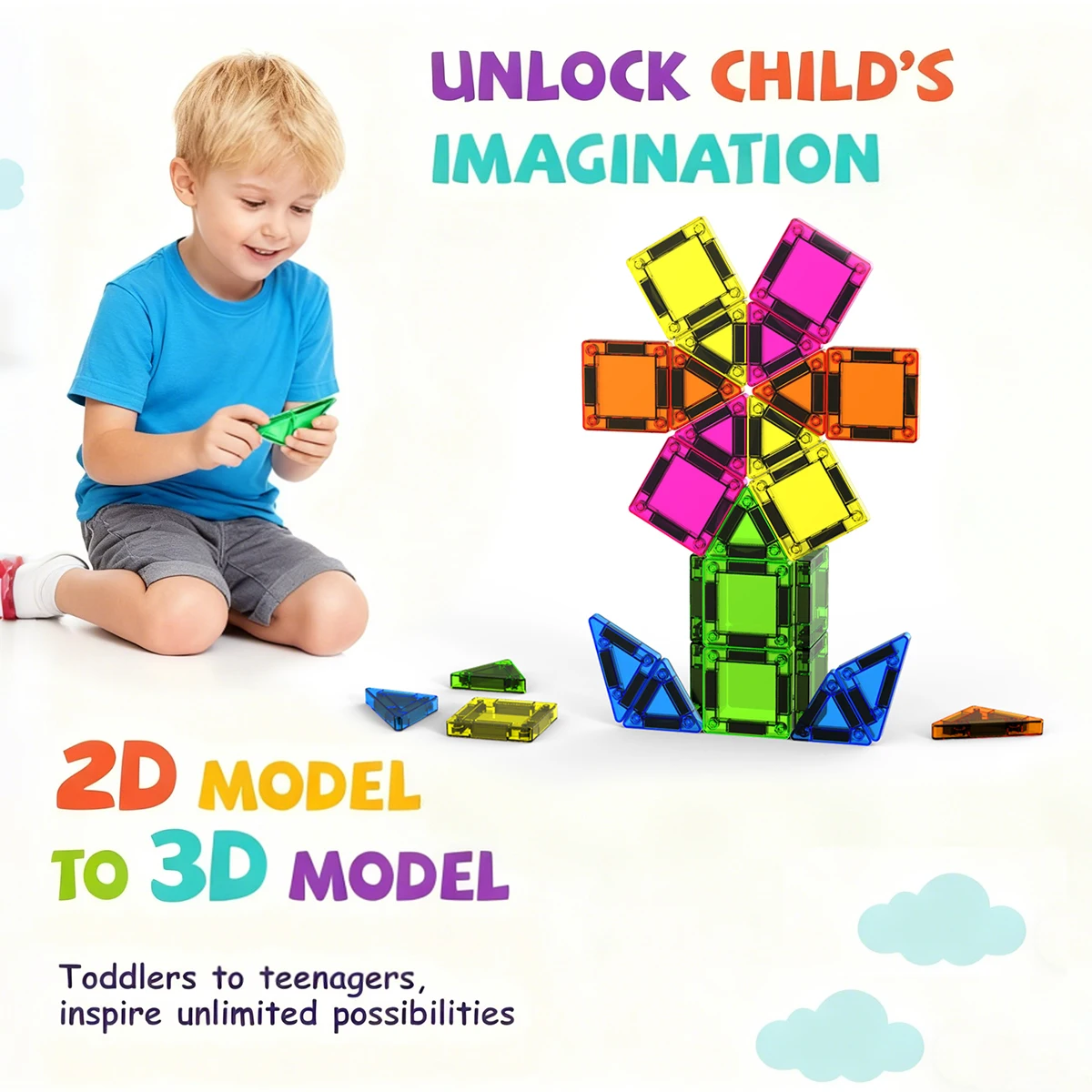 لعبة ألغاز المكعبات المغناطيسية للأطفال، مجموعة إبداعية من الألعاب المغناطيسية #4