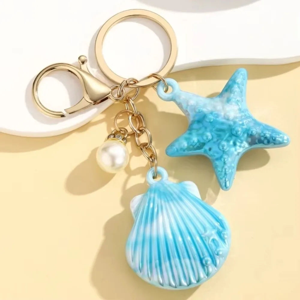 Charmantes Buntes Muschel-Schlüsselanhänger Harz Meerestier Muschel-Schlüsselring Muschel Meerjungfrau Muschel-Anhänger DIY Schmuck Geschenke – Detail 5