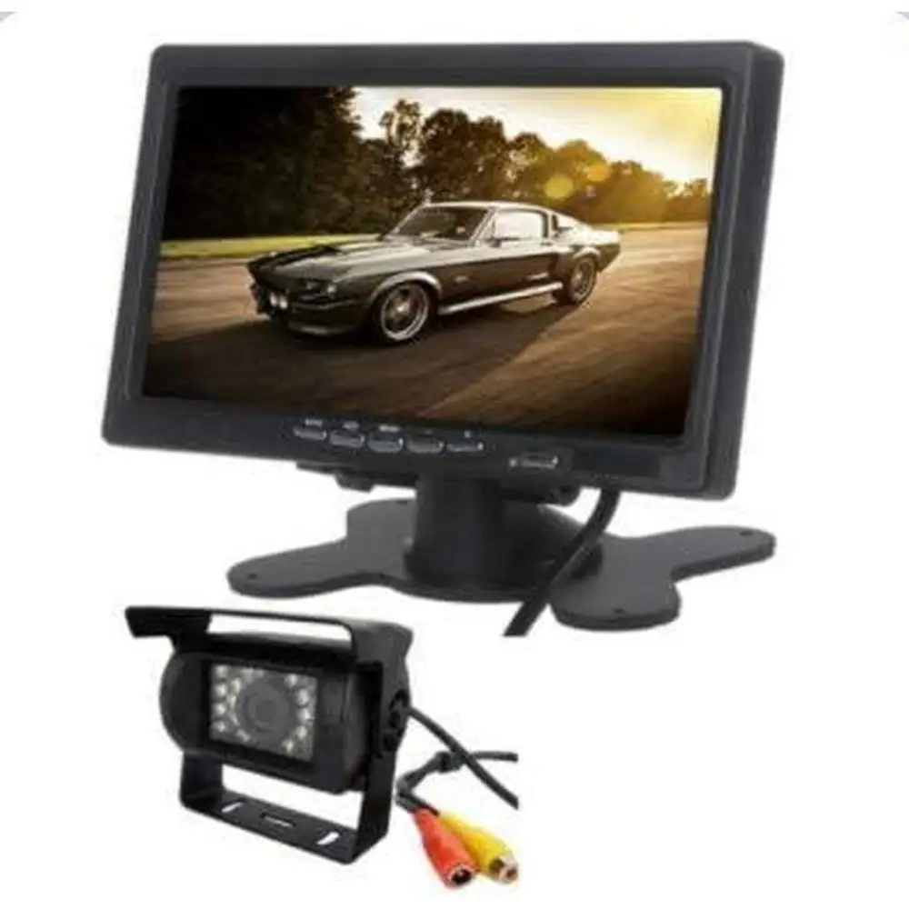 

7" Car Monitor 800*480 Screen With 2 Way Video Input TFT HD Digital For Rear View Camera Parking Backup Reverse