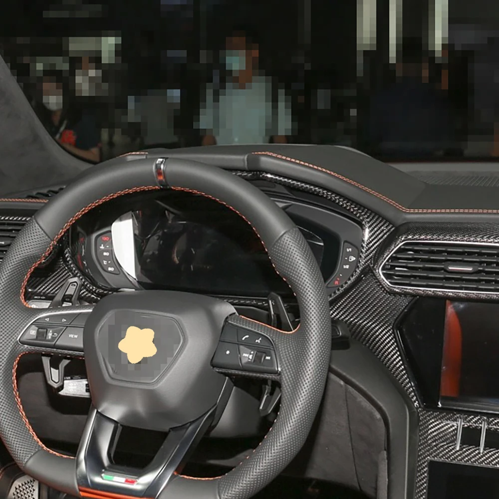 

Real Dry Carbon Fiber Car Dashboard Frame Cover Trim Dash Kit For Lamborghini URUS 2021up Auto Accessories