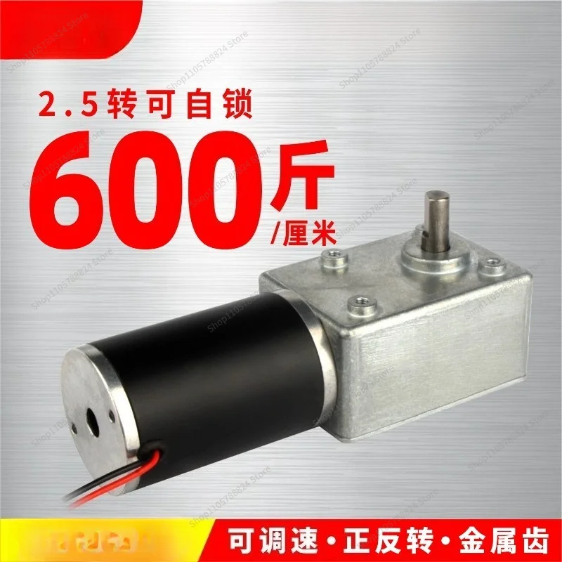 For 50ZY Turbo Worm Geared Motor Self-locking 12V Micro DC Speed Regulating Small Motor 24V DC Geared Motor