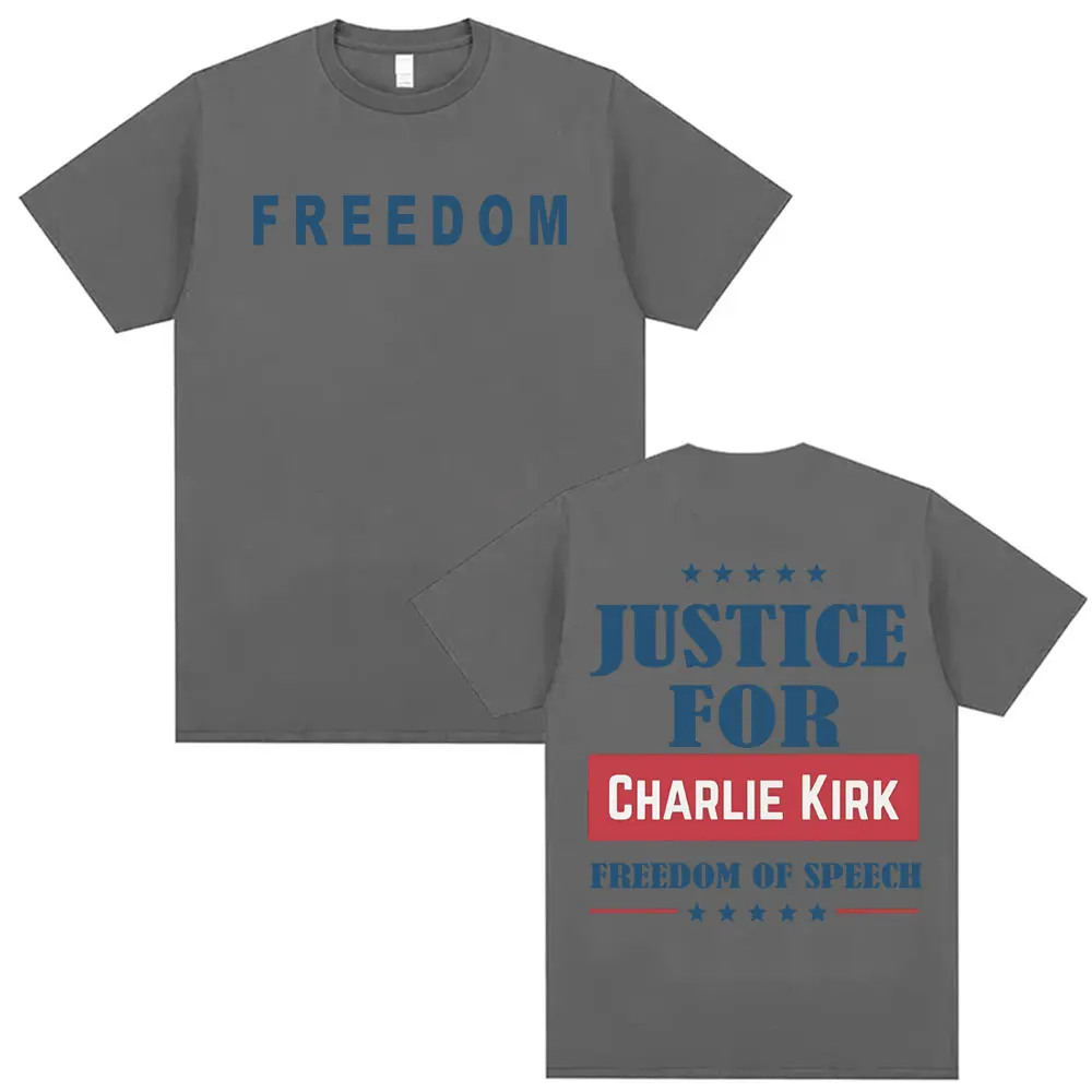العدالة لتشارلي كيرك حرية الكلام تي شيرت الرجال النساء خمر موضة المتضخم تي شيرت عالية الجودة تي شيرت الشارع الشهير #3