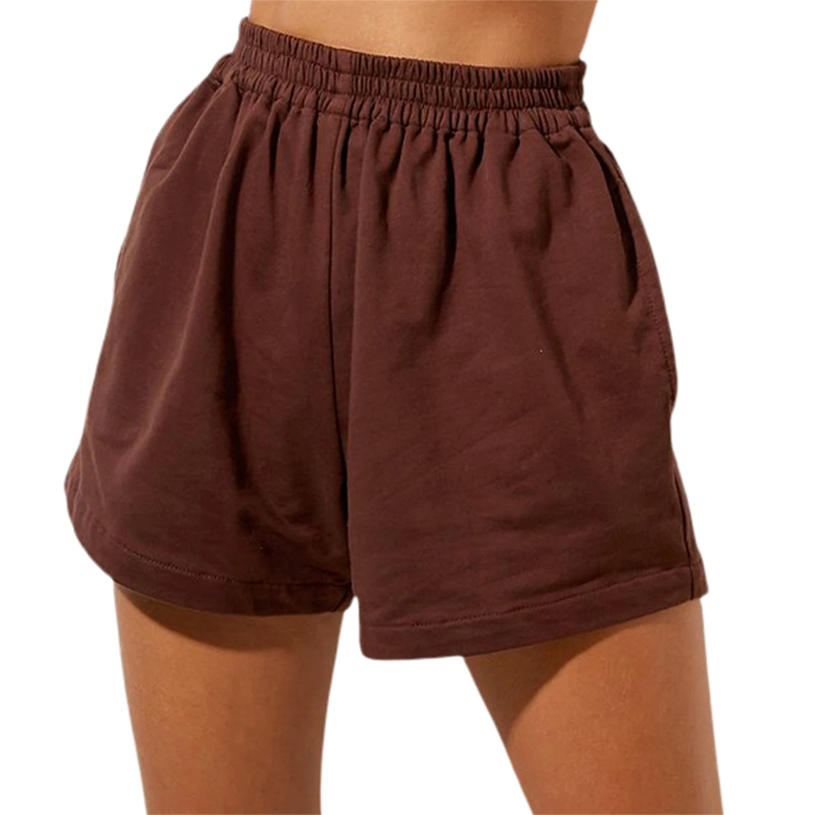 Damen Sweat Shorts lässig Sommer Sport Shorts elastische bequeme Shorts hohe Taille Jogging hose mit Taschen lose Shorts