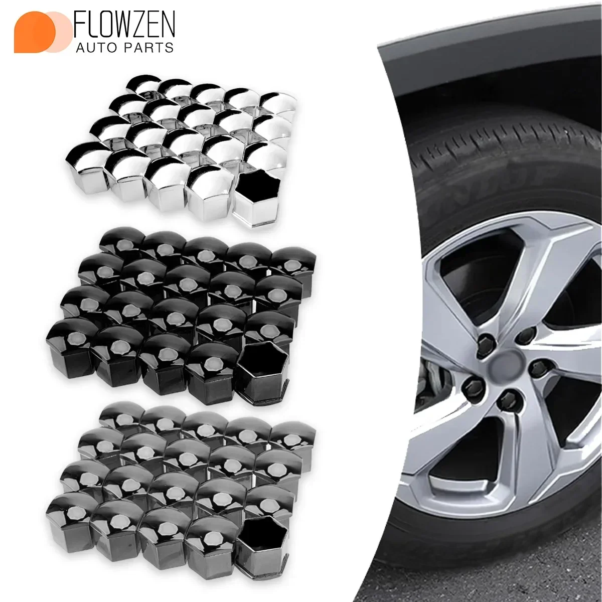 Car Wheel Nut Caps Protection Covers Caps Anti-Rust Auto Hub Screw Cover Car Tyre Nut Bolt Exterior Decoration 20Pcs 17/19/21mm