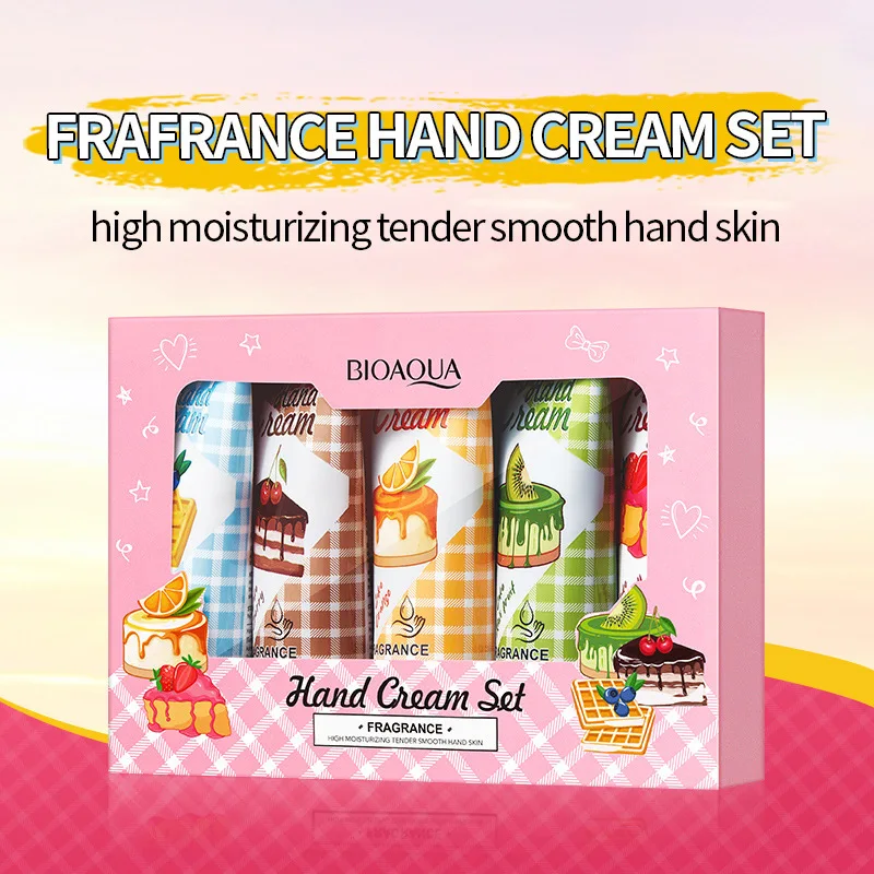 5-Piece Luxury Hand Cream Christmas Gift Set CrispMoisturizing Long-Lasting Fragrance Hand Cream for Women Skin