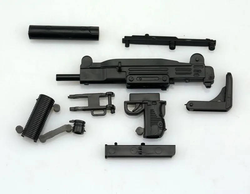 1/6th Mini UZI pistolet maszynowy plastikowe montowane broni palnej 4D pistolet Model dla 12 "żołnierze figurka budynek wojskowy