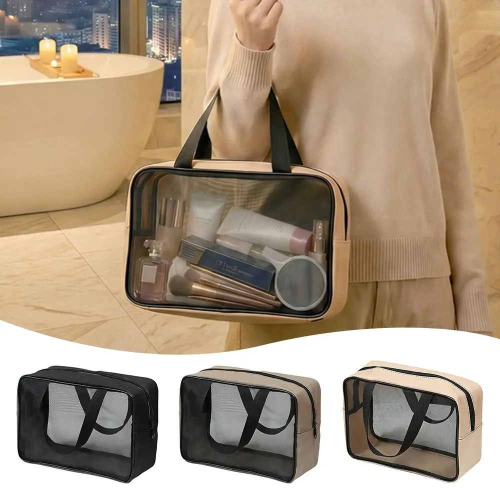 New Large Capacity Toiletry Bag Breathable Waterproof Mesh Bath Bag Hollow out Multi-Purpose Cosmetic Storage Bag