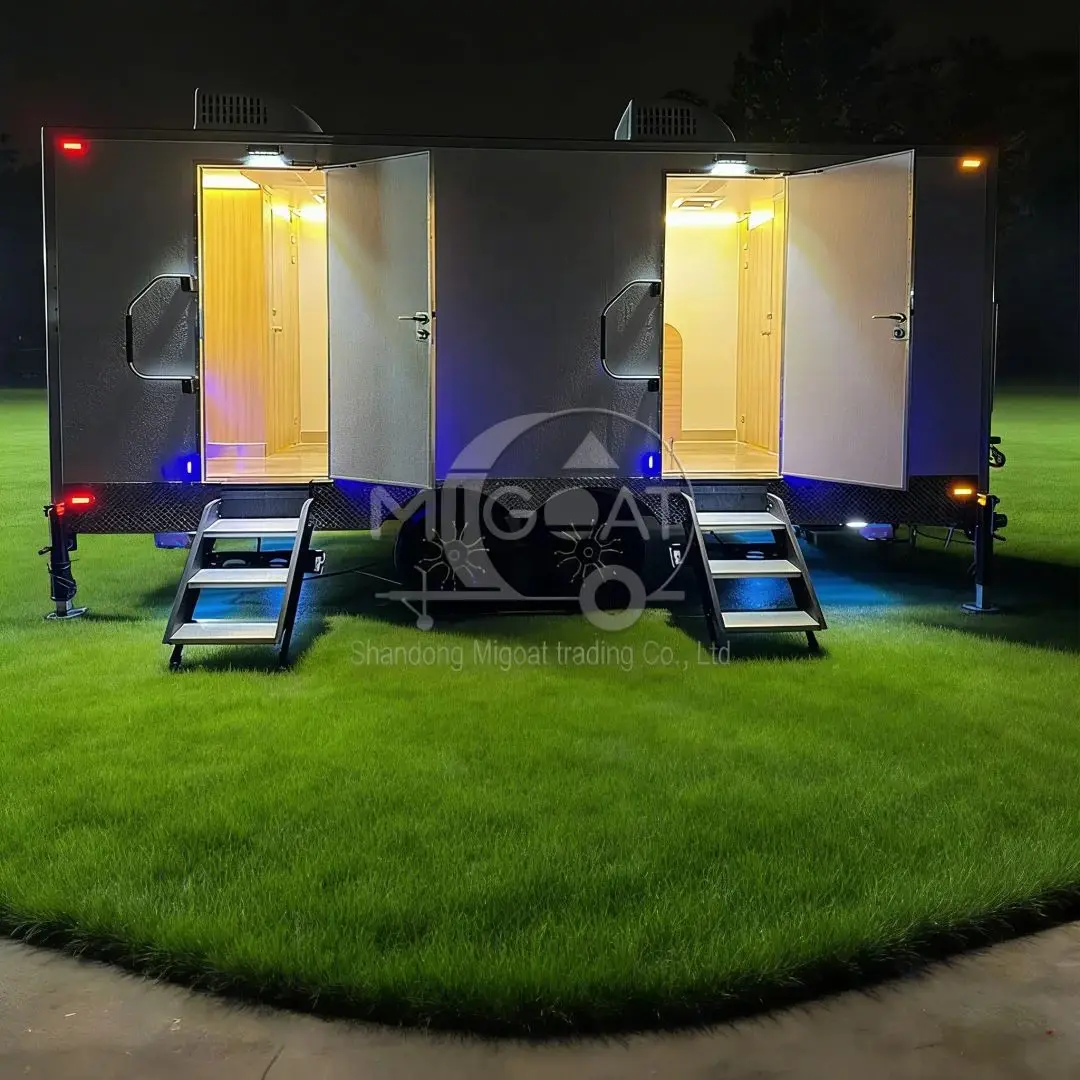 Luxury Portable Bathroom Trailer Prefabricated Mobile Restroom with Sink Toilet for Camping Events Temporary Use