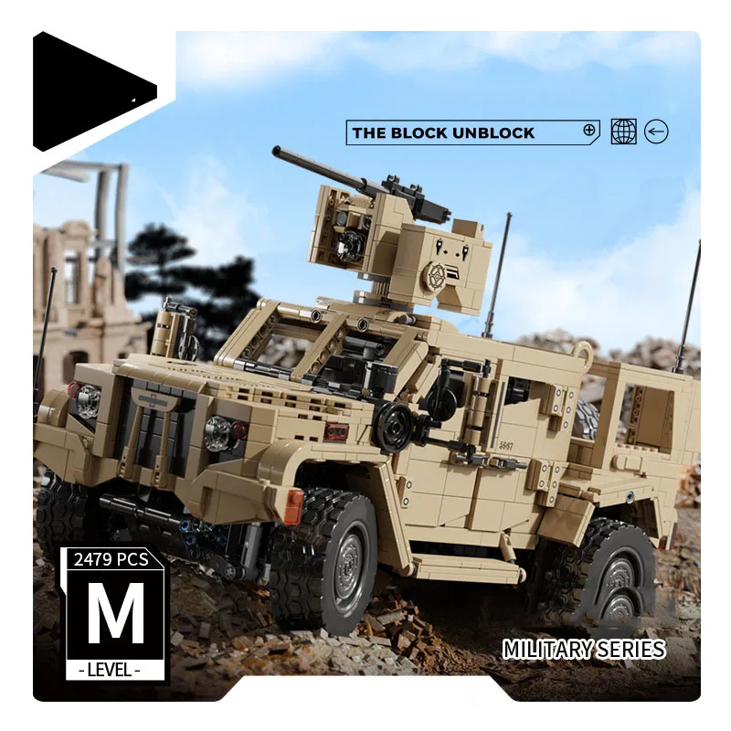 Modern Military Joint Light Tactiacal Vehicle Batisbricks Building Block Army JLTV Model Brick Construction Car Sets Toys