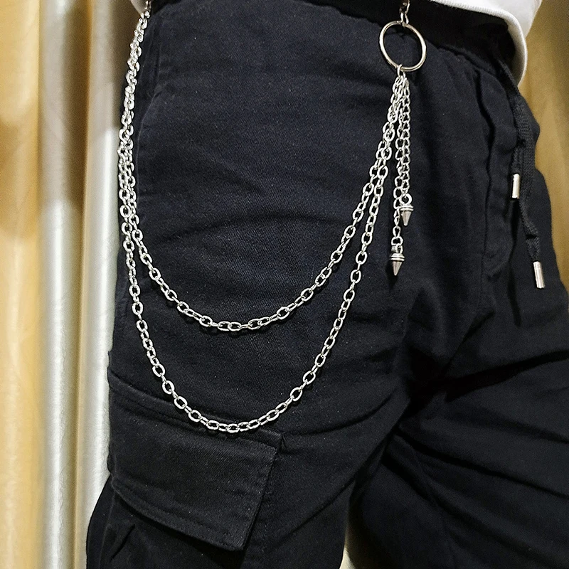 Punk Street Schlüsselanhänger Kette Frauen Männer Mond Stern Nieten Schädel Zubehör Wahl Rock Goth Hosen Taille Gürtel Kette Auf Jeans Jewerly – Detail 2