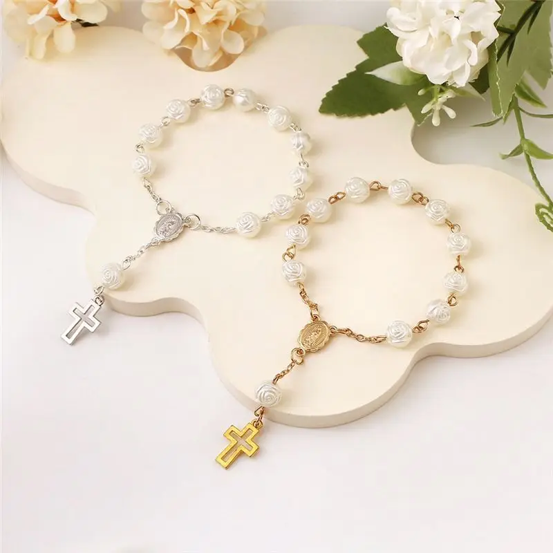 20 Sets Baptism Favors Acrylic Rosary Beads With Thank You Tags And Organza Bags For Baptism Weddings Party Favors