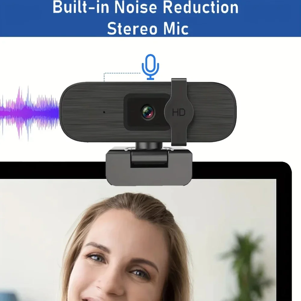 4K Webcam, Auto Zoom, with Remote Control, Privacy Protection, with Microphone for Laptop/desktop Video Calls, Conferences