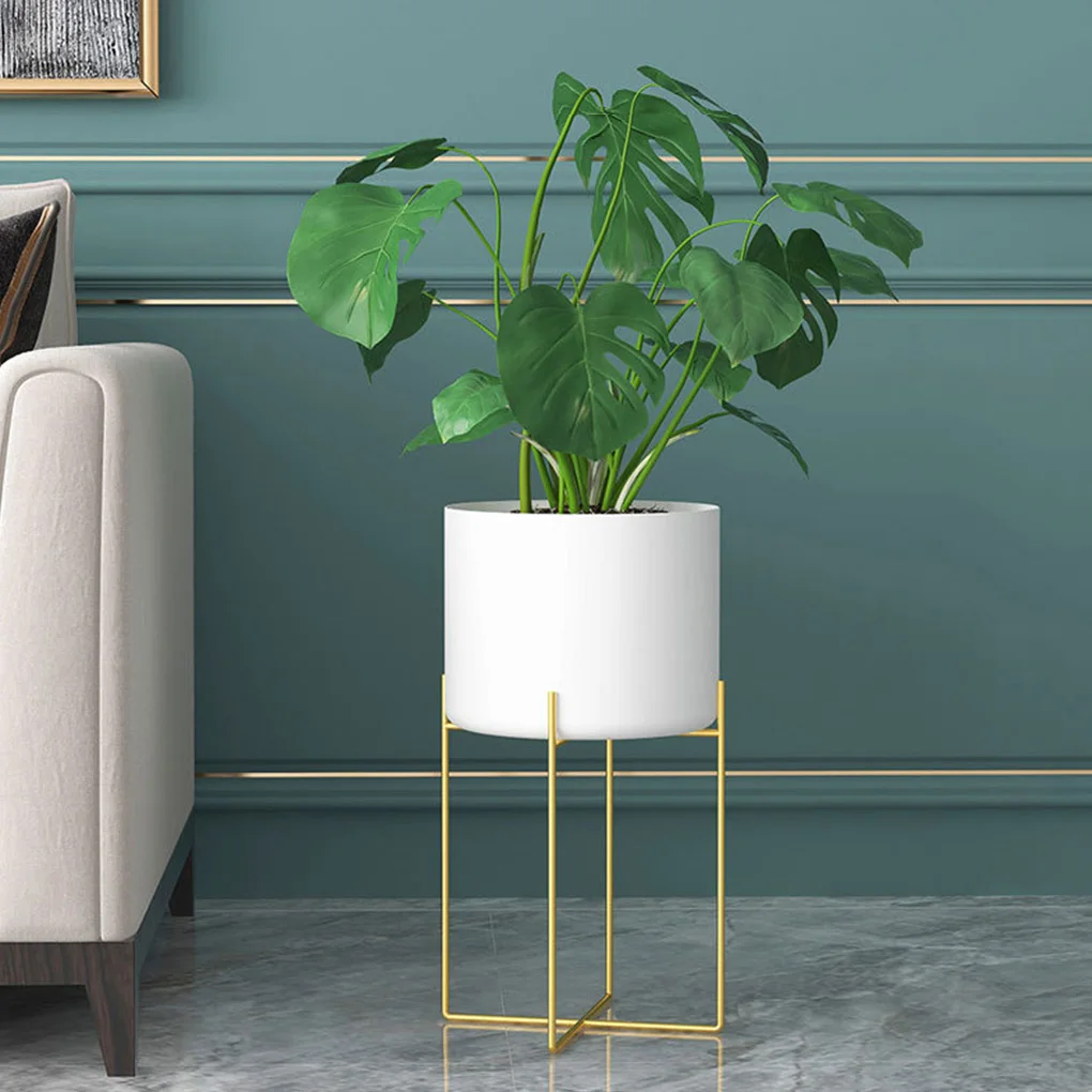 2025 Plant Stand with Pot Floor Type Flowerpot Metal Planter Black White Gold  Living Room Succulent Multi-use Balcony Decor