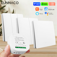 TUYA ALEXA Self-powered Wireless Wall Switch No Battery Required 86Type RF433Mhz Waterproof Switch AC110V 220V for home light