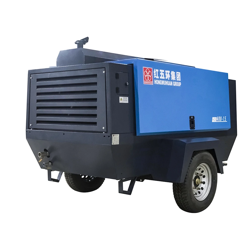 15 Bar Portable Diesel Screw Air Compressor for DTH Drilling and Mining D Miningwell HGS 400-15