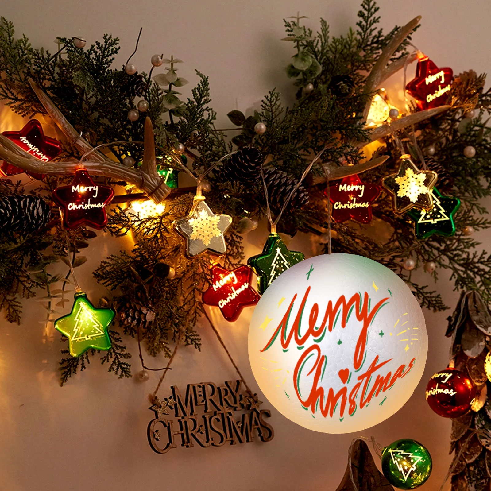 

3Pcs White Christmas Craft Balls Foam Durable DIY Painting Preschool Kindergarten Decoration Ornaments