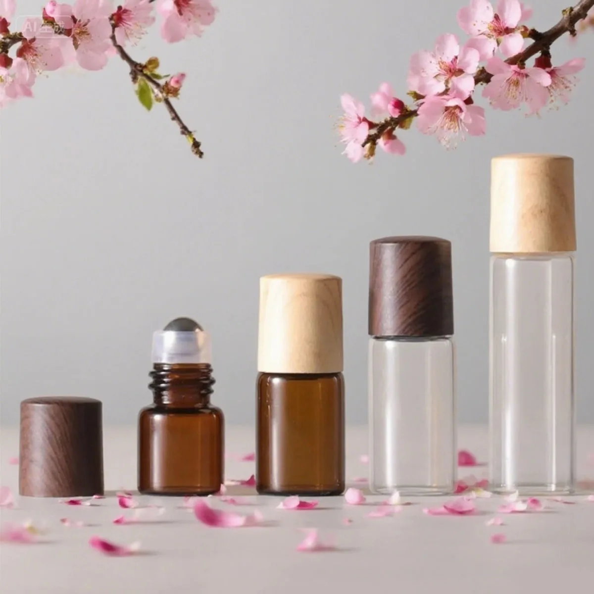 10X 1ml 2ml 3ml 5ml Mini Plastic Cap Glass Roll on Bottles Sample Roller for Essential Oils Perfume Vials with Steel Roller Ball