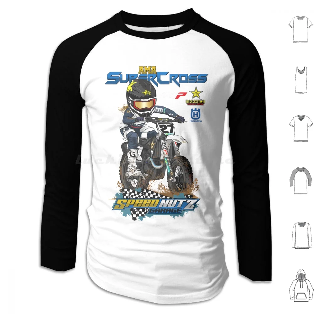 Speednutz Cartoon Motocross Rider Mookie Stewart Hoodie cotton Long Sleeve Motocross Dirtbikes Supercross Braap Braaap