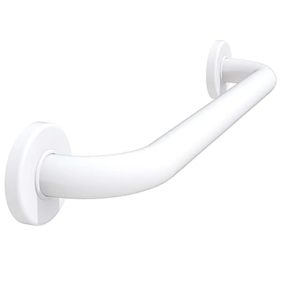 

18-дюймовая опорная ручка для ванной комнаты из матовой белой нержавеющей стали со скрытыми креплениями для пожилых людей и людей с ограниченными возможностями
