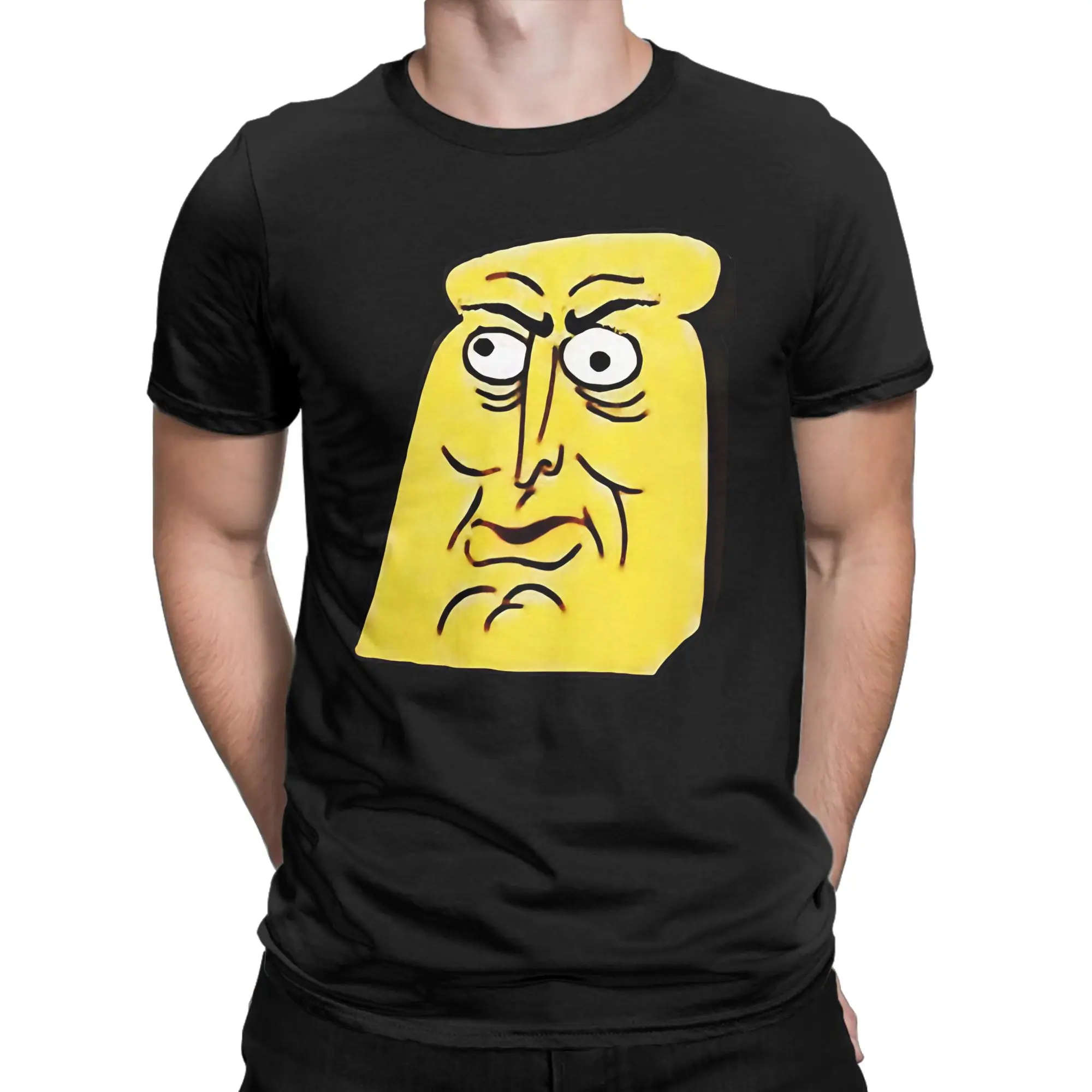 Powdered Toast Man Graphic Funny 100% Cotton T-Shirt R-Ren & Stimpy Tops Tees For Men