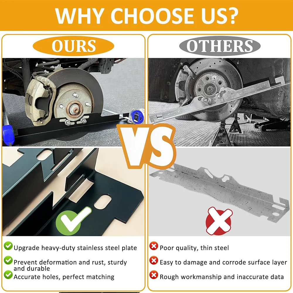 1 Para Płytek do Pomiaru Regulacji Kierownicy ze Stali Nierdzewnej, Dokładne Pomiarowanie, Płytki do Regulacji Skośności Opon do Samochodów, Ciężarówek i SUV-ów