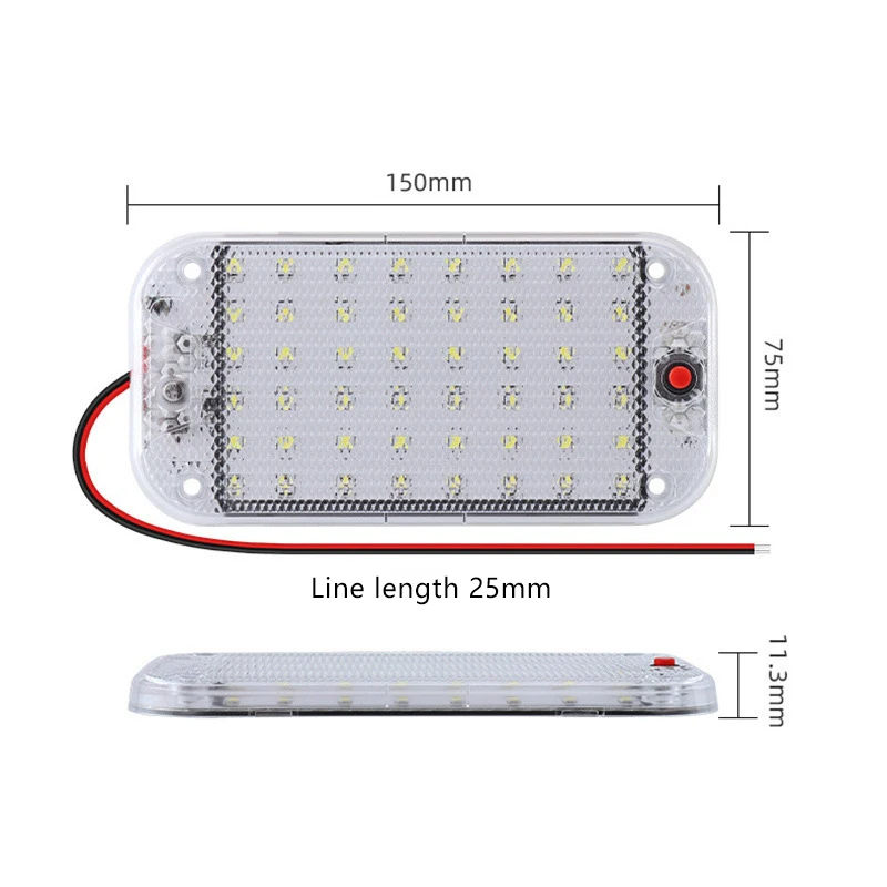 أضواء مقصورة PARMA: إضاءة داخلية 12-80 فولت للسيارات، وصناديق إضاءة للقراءة، وأضواء سقف LED 48 مصباحًا للشاحنات #2