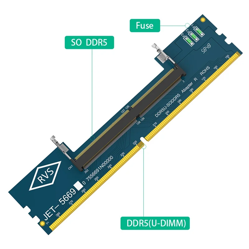 

AT93-DDR5 Laptop Memory Slot To DDR5 Desktop Adapter Card SO DDR5 To DDR5 Laptop Adapter Card Converter
