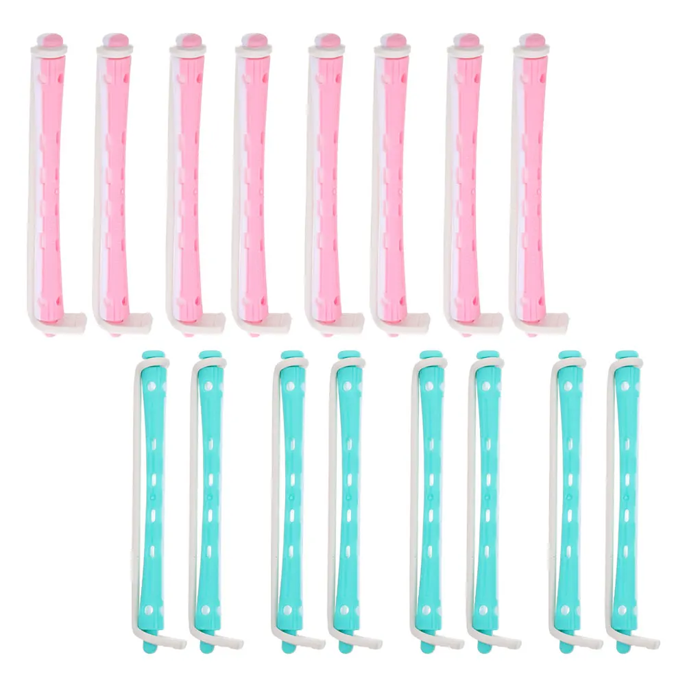 

24pcs Two-color Perm Curlers Spiral Rollers for Short Long Hair Flexible Rods Portable Sticks PP Material Hair Tool Women Men