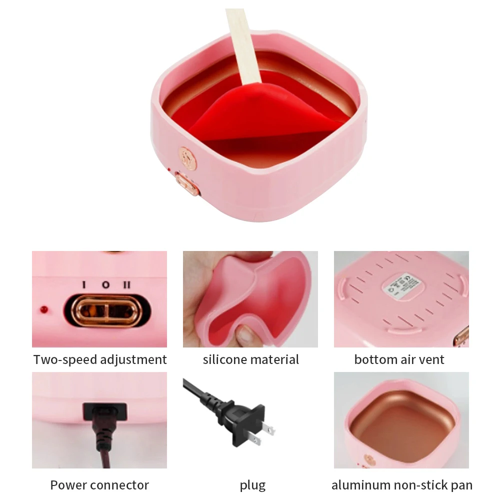 YIKOOLIN 4 Grid Wax Heater US Plug Removable Trays Electric Melting Pot Depilatory Wax Bean Warmer For Salon Home Hair Removal