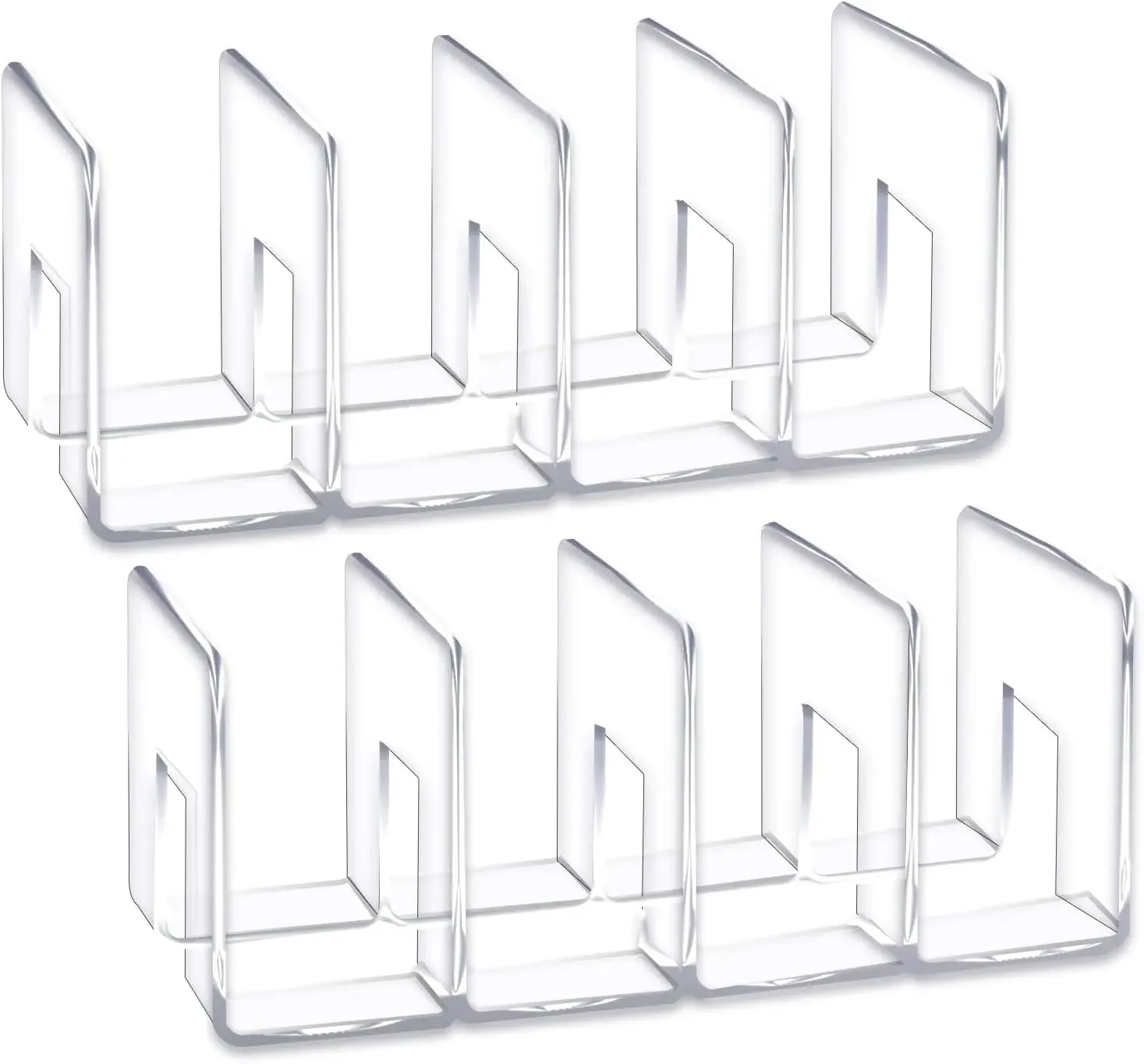 2pcs Clear Acrylic Desk File Sorter Purse/Handbag Organizer Clutch Divider Mesh Folder Office Supplies Stand Bookshelf
