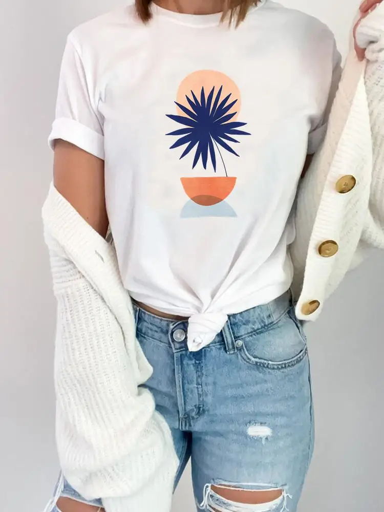 Plant Mooie Stijl Trend Leuke T Shirt Korte Mouw Fashion Zomer Kleding O-hals Tee Top Print Vrouwen Kleding Grafische T-shirt