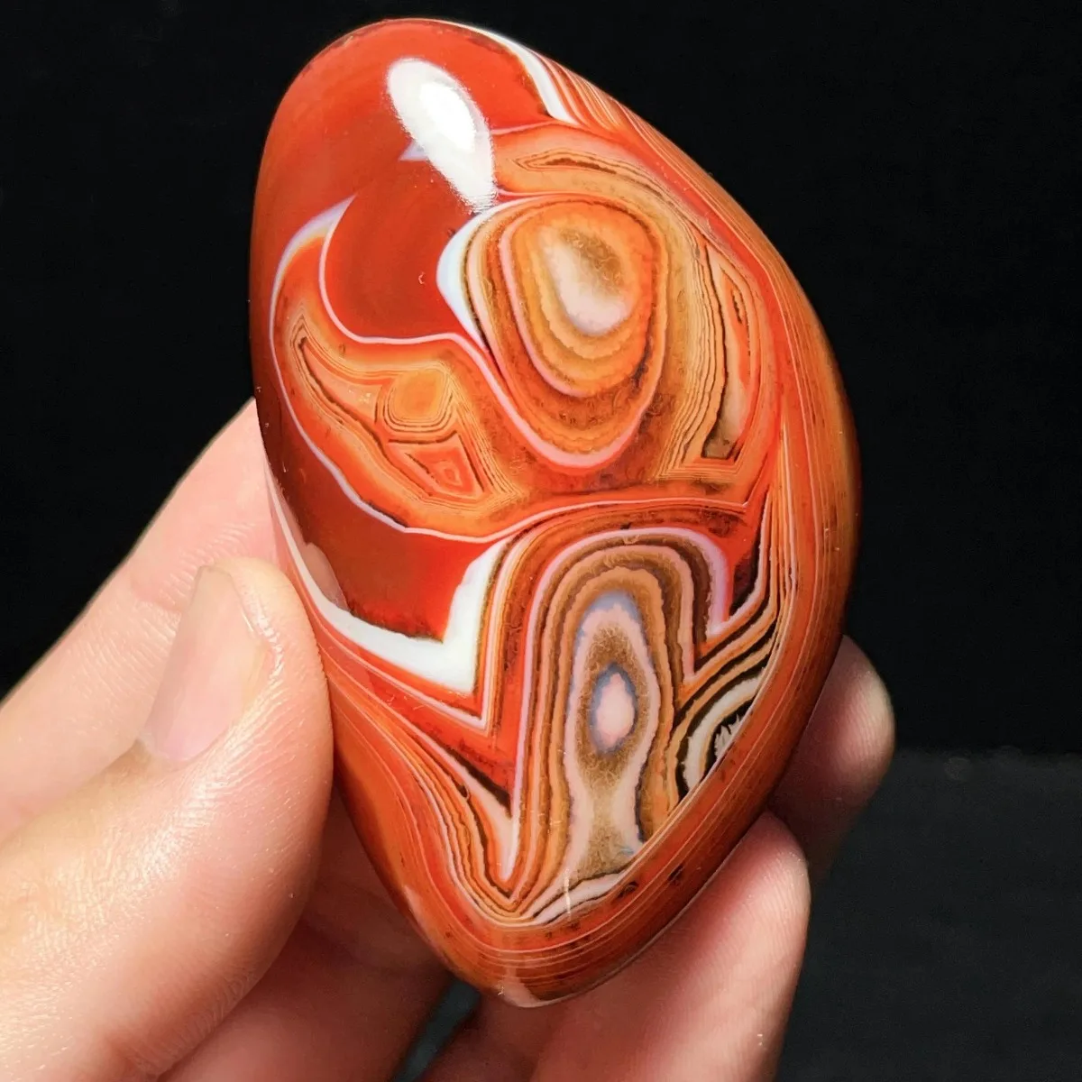 Stone Art Translucent Beauty Banded Agate, Tumbled Polished Stone, Crystal Display, Natural Stone, Table Display, Desk Decor