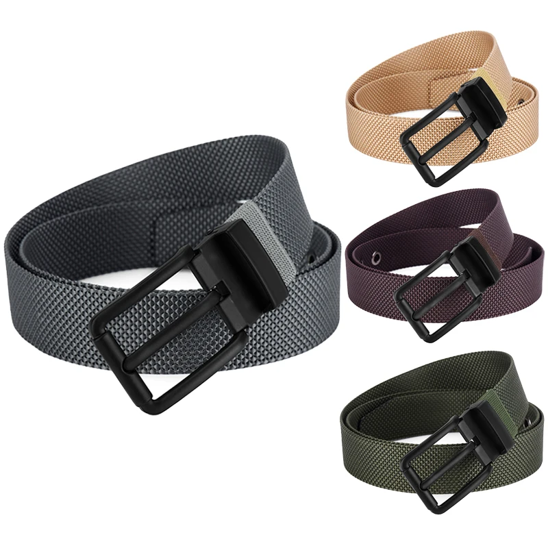 Men\'s Belt Fashion Nylon Canvas Belt Outdoor Casual Belt Alloy Needle Buckle Ideal Gift Choice