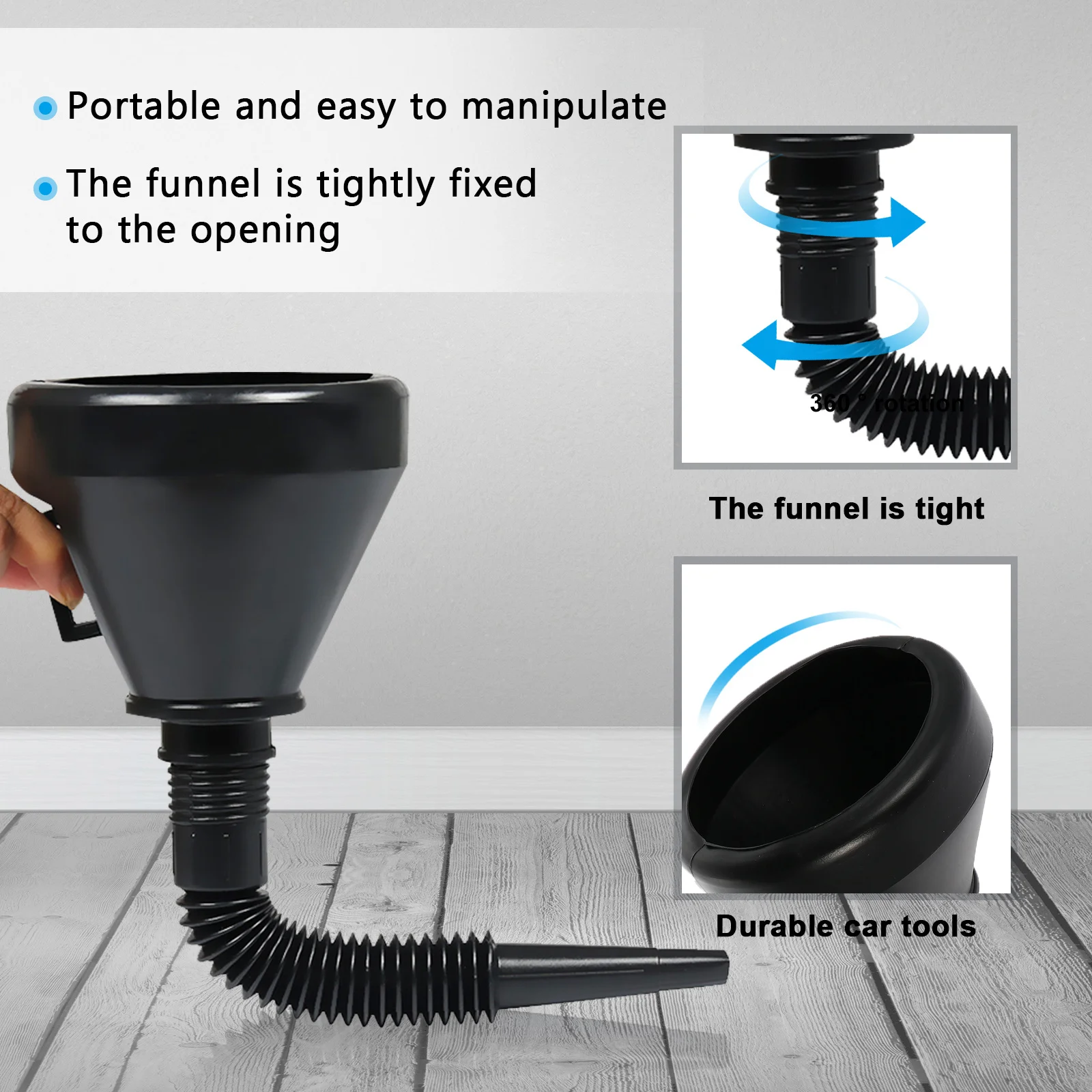 

2Pcs Engine Oil Funnel Plastic Durable Long Mouth Fuel Funnel Car Motorcycle Fluid Filling Tool Spill Proof Wide Mouth Fuel