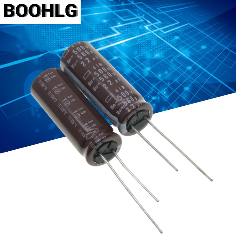 2PCS 22UF 500V Black Diamond Electrolytic Capacitor 500V 22UF 12.5X35 KXJ High Frequency Low Resistance