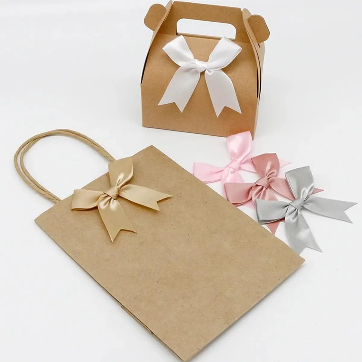 30Pcs Satin Ribbons Handmade Large Bows Embroidery Patches Forest Art Style For Clothing  Hair Clips Headwear Sewing Accessories