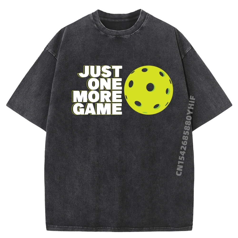 

Pickleball Just One More Game, красная и черная футболка с рисунком, оригинальные мужские футболки, креативная стираная одежда с принтом