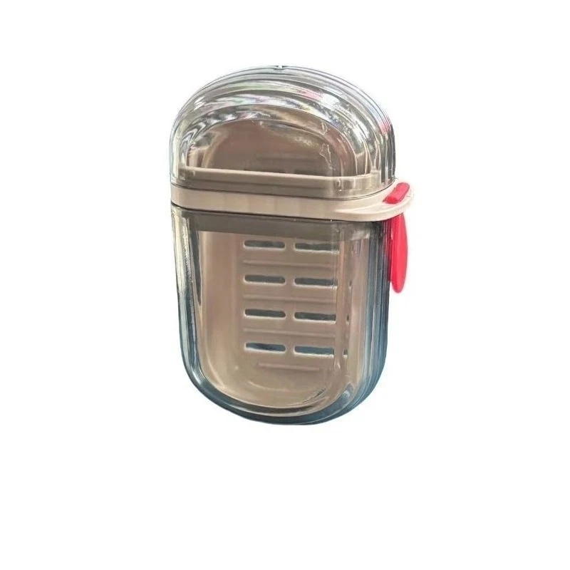 1 Portable Soap Box With Lid - Leak Proof Travel Soap Box, Compact Oval Soap Dispenser With Drain Hole