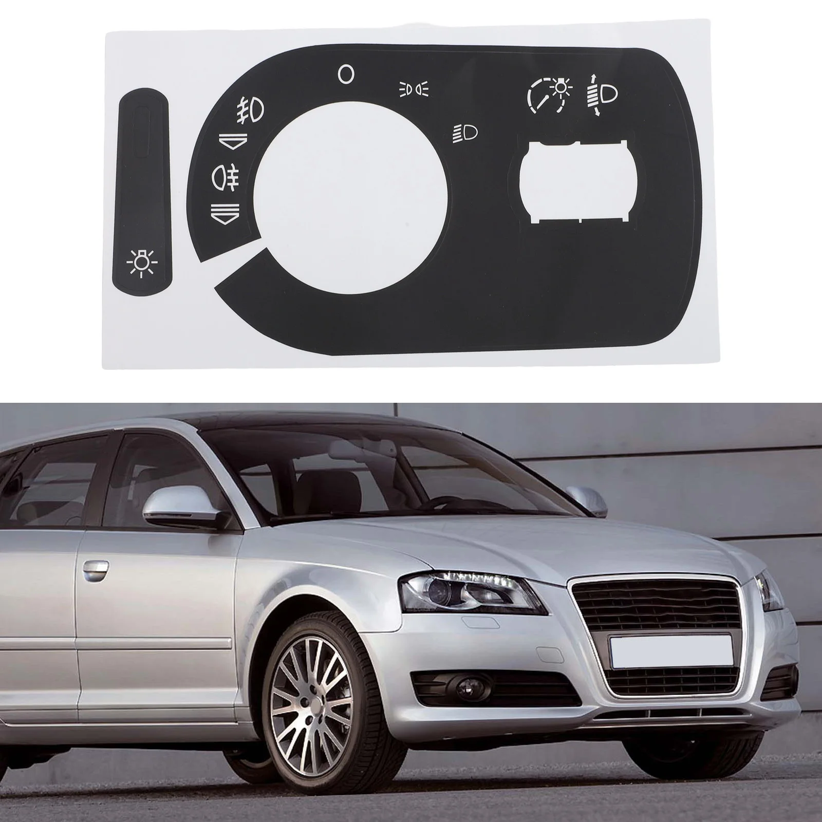 

Car Switch Sticker Button Repair Decal Sticker Button Replacement Black Reduced Light Penetration Reflected Light