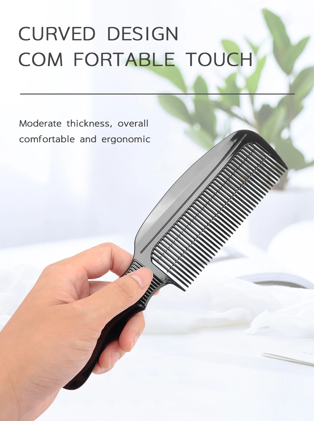 Salon Friseur Kamm anti statische Haars chneidekamm Anti-Rutsch-Friseur Trimmen Kamm breite Zahn Haarschnitt Bürste Styling-Werkzeuge – Detail 4