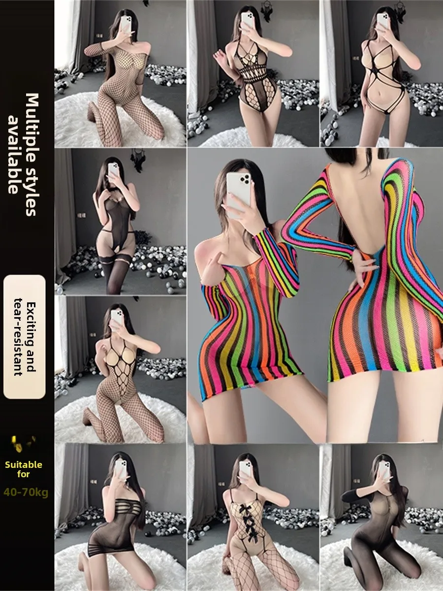 

Сексуальное черное шелковое нижнее белье с вырезами на бретельках и принтом, жаберное нижнее белье с цветочным узором, полые сетчатые штаны до середины икры...