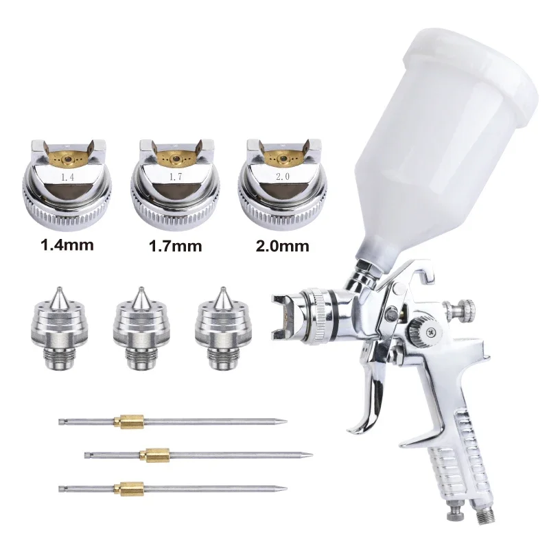 

Professional H827 Air Paint Spray Gun HVLP1.4 1.7 2.0mm Nozzle Gravity Feed Airbrush Pneumatic Tool for Primer Finish Coat Paint