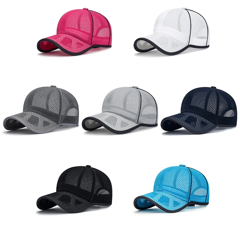 Hollow Mesh Cycling Sports Cap Unisex Breathable Snapback Hat Summer Baseball Caps Fitness Casquette Casual Running Visors Hats