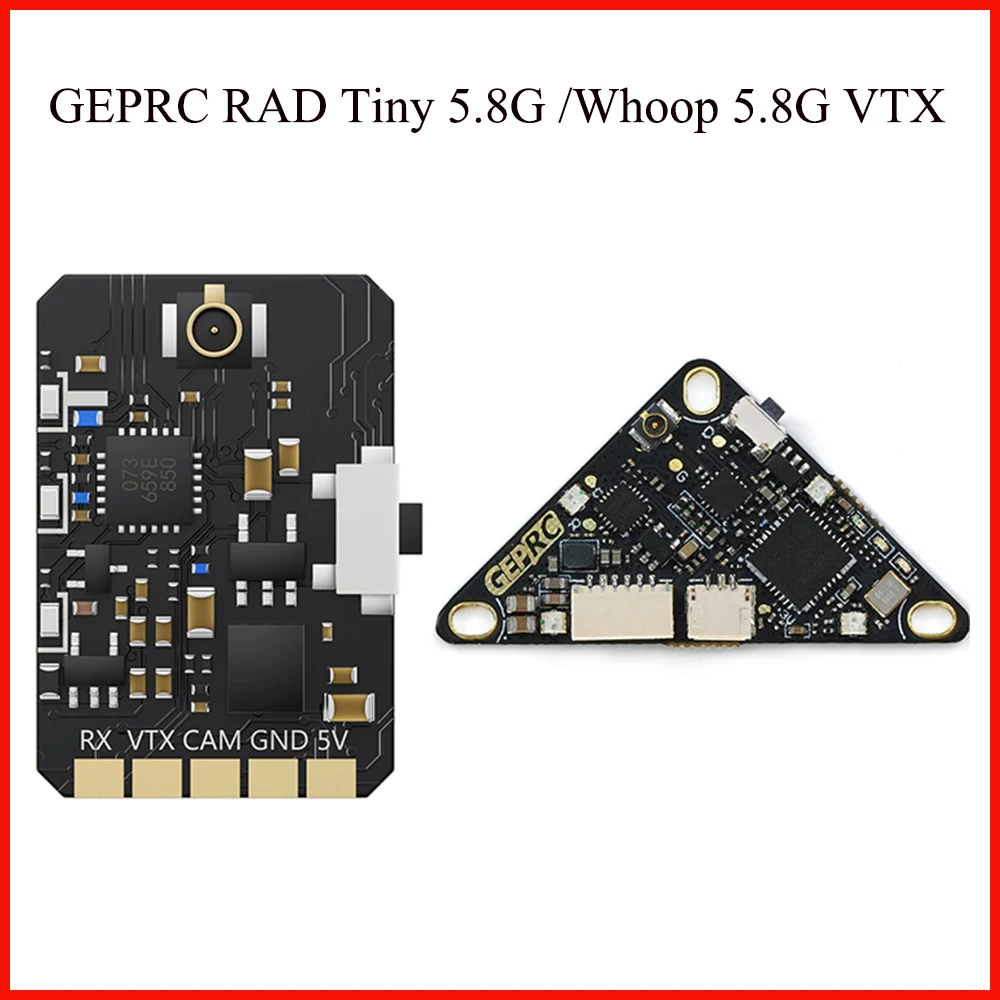 

GEPRC RAD Whoop 5.8G VTX 32CH PitMode 25mW 100mW 200mW 400mW Adjustable 25.5X25.5mm for FPV Freestyle Cinewhoop Ducted Drone