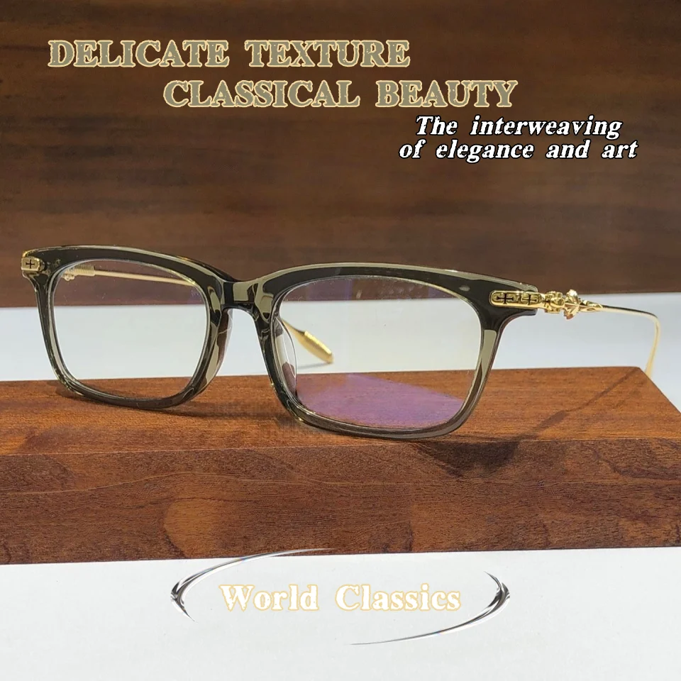 

Модные высококачественные титановые оправы для очков для мужчин и женщин, повседневные ретро-очки с защитой от синего света, оптические очки с диоптриями из ацетата