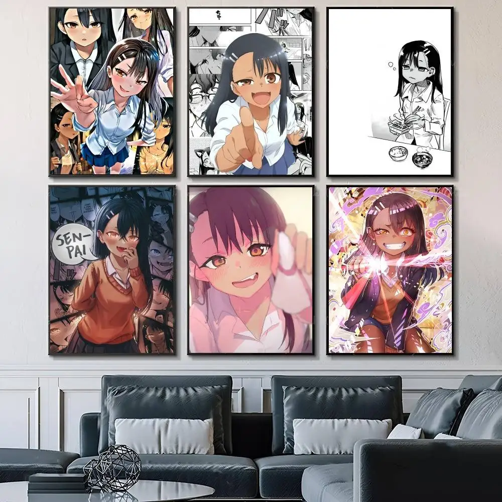 1PC Anime D-Dont Toy With Me M-Miss N-Nagatoro Posters Fancy Wall Sticker for Living Room Bar Decoration Wall Decor